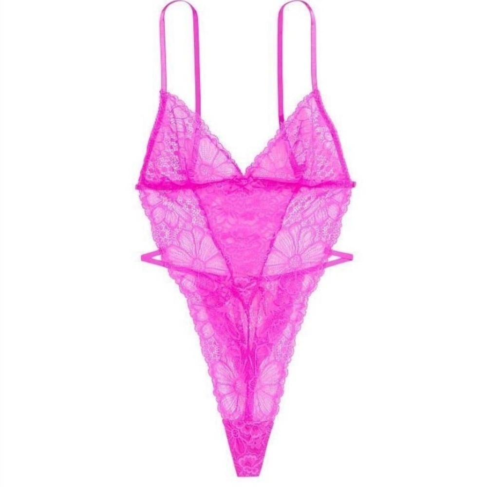 New! Victoria’s Secret pink lace teddy bodysuit 4324